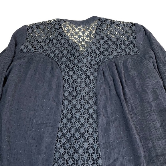 Free People The Best Button Down Crochet Lace Top - Picture 10 of 12
